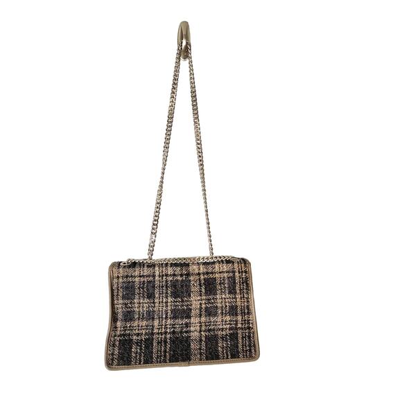 Alma Tonutti Tweed and Leather Chain Strap Shoulder Bag - Picture 4 of 9